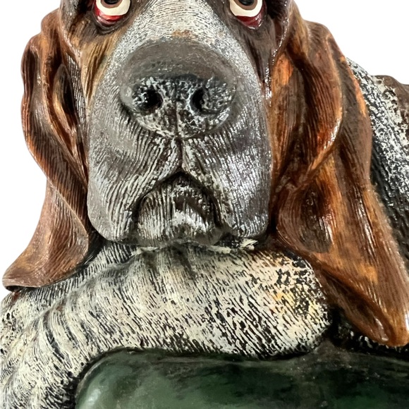 Vintage Bassett Hound Dog Cast Iron Large Doorstop upper deck Vintage Hand Paint - Picture 4 of 14